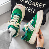 Zapatos casuales blancos con plataforma color canela para hombre, primavera y verano